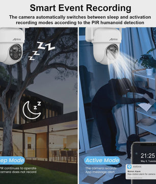 ANRAN Solar Beveiligingscamera Buiten - 3/5MP Wifi, Kleuren Nachtzicht, PIR Detectie, IP66 Waterdicht
