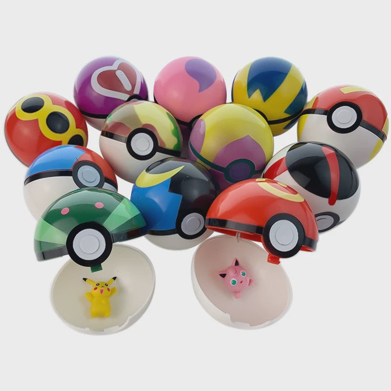 Set van 24 Pokemon Figuren - Diverse Stijlen, 2-3cm - Pikachu, Pokeball & Meer - Leuk Cadeau