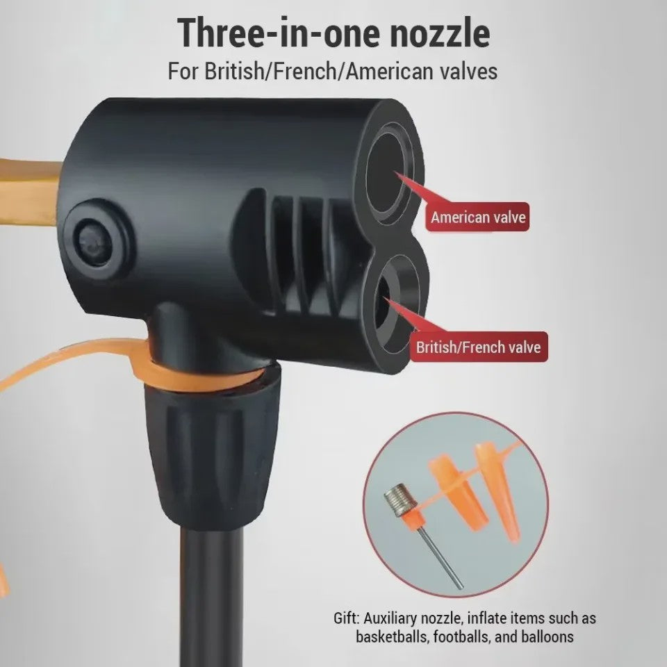Fietspomp met Manometer - Multifunctioneel 160PSI - 3-in-1 Nozzle