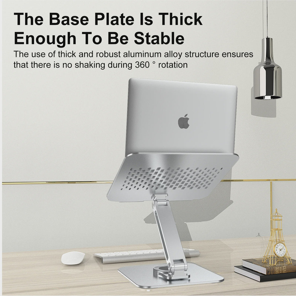 Verstelbare Aluminium Laptopstandaard met 360° Rotatie & Anti-slip Basis - Ideaal voor Laptop, Tablet & Monitor
