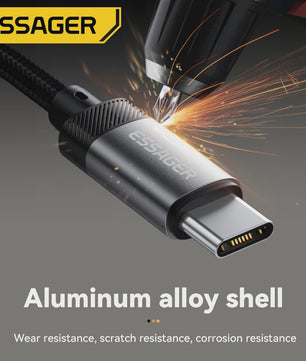 Essager Type-C & Lightning naar 3.5mm Jack AUX Audio Kabel Adapter voor iPhone 15/14/13, Samsung, MacBook