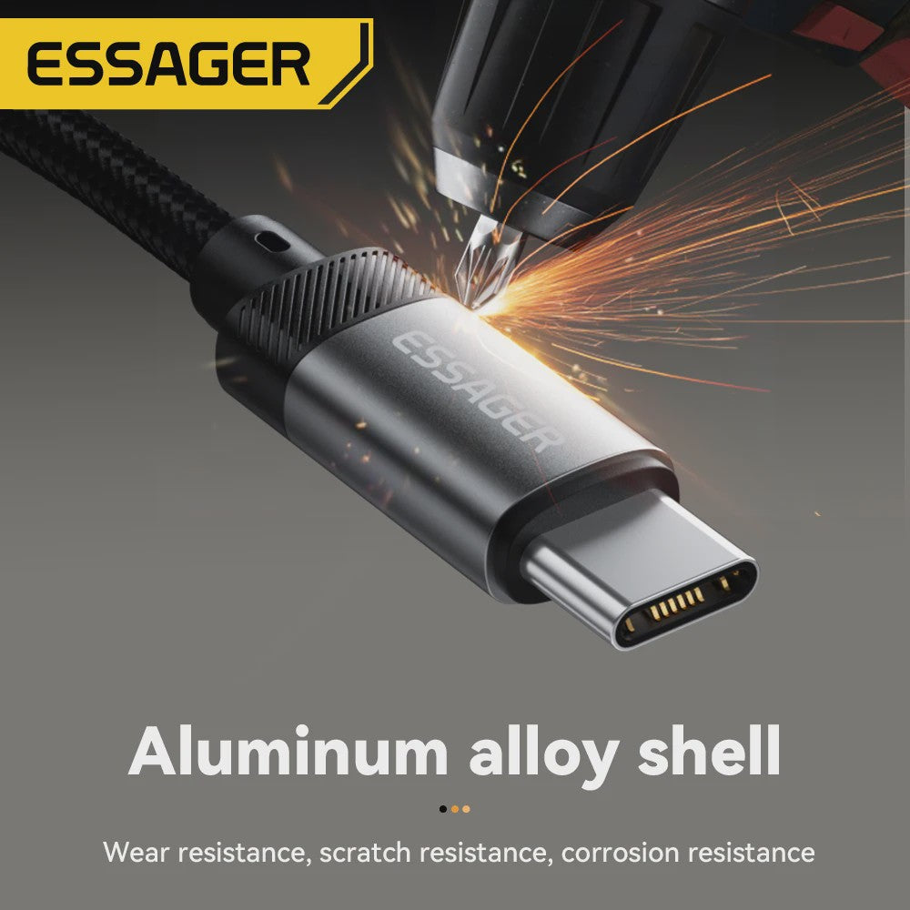 Essager Type-C & Lightning naar 3.5mm Jack AUX Audio Kabel Adapter voor iPhone 15/14/13, Samsung, MacBook