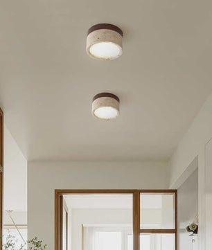 Wabi Sabi Plafondlamp Cream Stone - Sfeervolle Verlichting voor Woonkamer, Hal & Slaapkamer