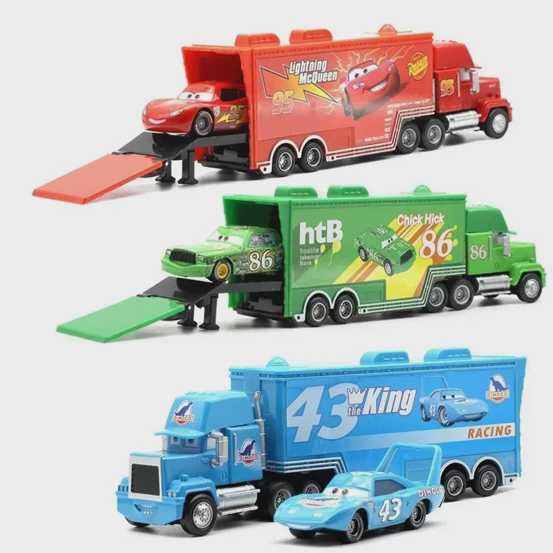 Disney Pixar Cars Vrachtwagen & Auto Set: Lightning McQueen, Mack & Meer