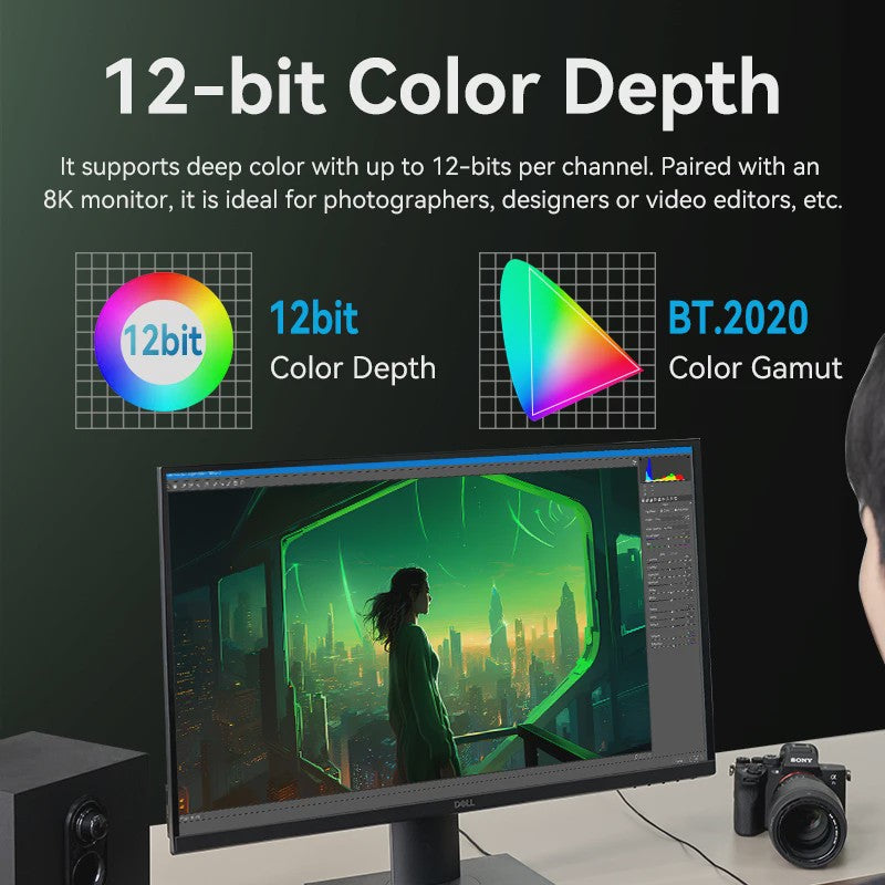 Vention 8K HDMI 2.1 Kabel - 48Gbps, 8K@60Hz, 4K@120Hz, HDR10+, HDCP2.2 voor PS5, Xbox, TV