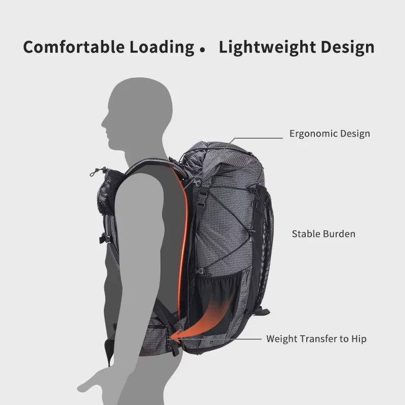 Naturehike Rock Rugzak 60L - Ultralicht, Waterdicht, met Frame & Regenhoes voor Hiking & Outdoor