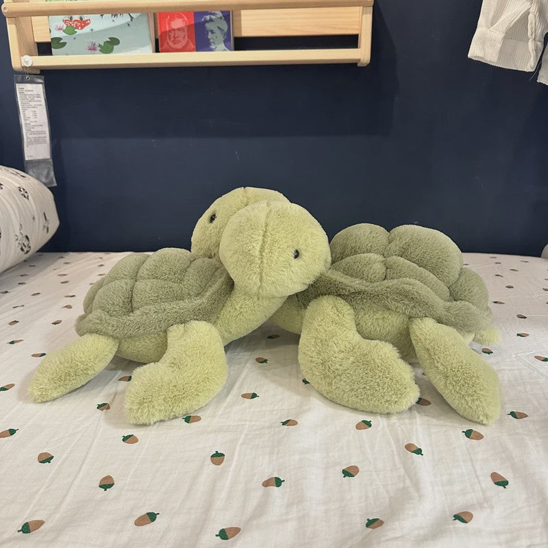 Realistische Schildpad Knuffel - Zachte Zeeturtle Pluche Dier met Sleutelhanger voor Kinderen