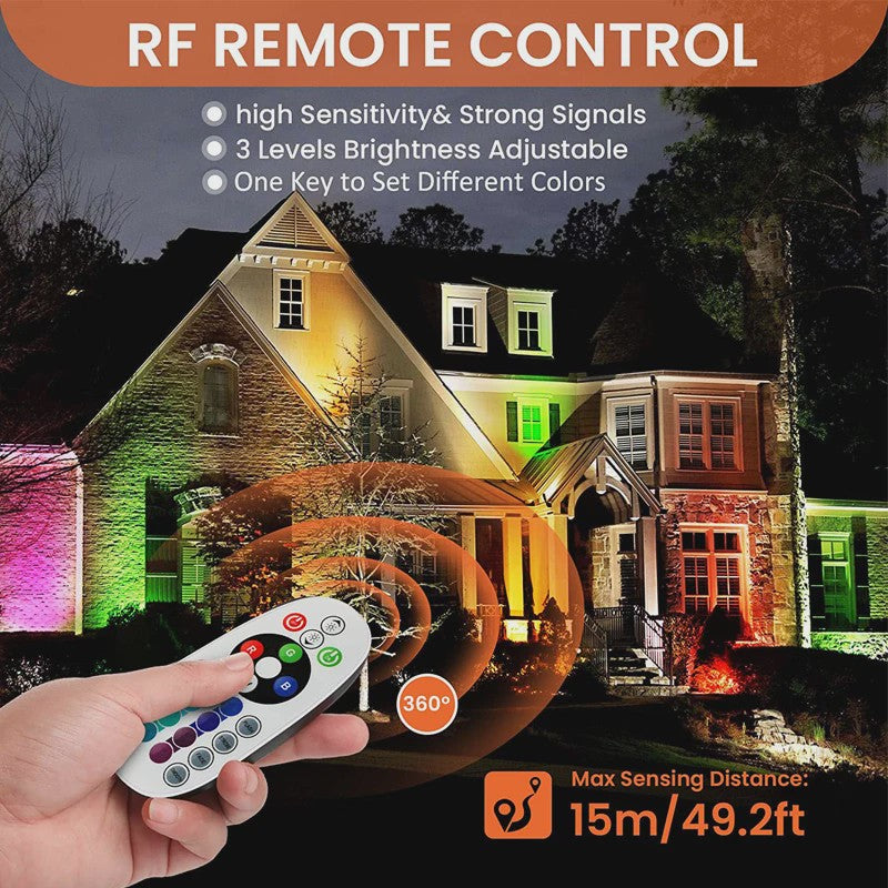 10x 12W RGBW LED Tuinspots - Laagspanning, Waterdicht, Kleurveranderend