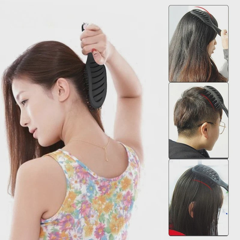 Gevormde Vent Haarborstel - Anti-statisch, Ontklittend & Scalp Massager voor Salonkwaliteit Styling