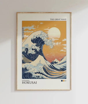 Japanse Canvas Print: Iconische Fuji & Golven - Retro Landschap Poster