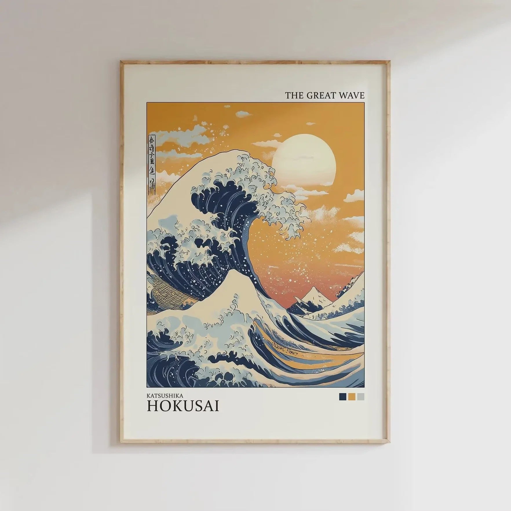 Japanse Canvas Print: Iconische Fuji & Golven - Retro Landschap Poster