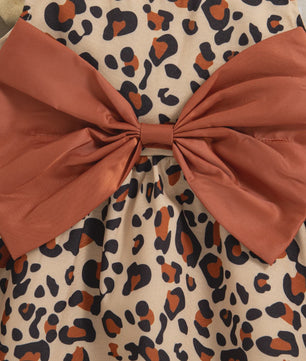 Zomerjurk Baby Meisje Luipaardprint met Strik en Mutsje - Katoen