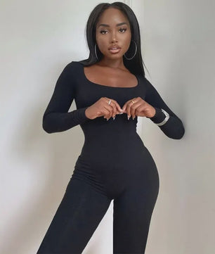 Dulzura Dames Jumpsuit met Lange Mouwen - Bodycon Streetwear Stijl