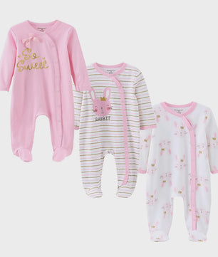 3-Pack Baby Rompers Unisex Katoen - Zacht & Comfortabel voor Pasgeborenen