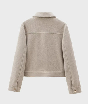 Dames Elegante Korte Jas met Rits en Zakken - Stijlvolle Winter Outerwear