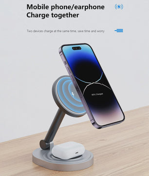 3-in-1 Magnetische Draadloze Oplader Stand & Pad voor iPhone, Apple Watch & AirPods