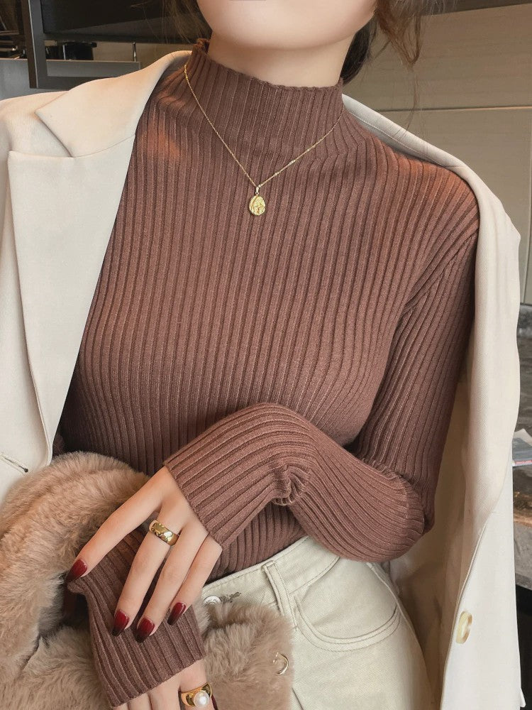 Chique Gebreide Turtleneck Trui voor Dames - Slim Fit, Lange Mouwen, Warm & Basic voor Herfst/Winter