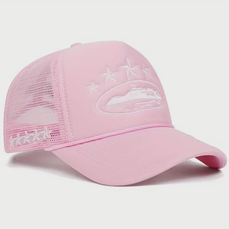 Unisex Trucker Cap met Mesh Achterkant en Unieke Print - Streetwear Stijl