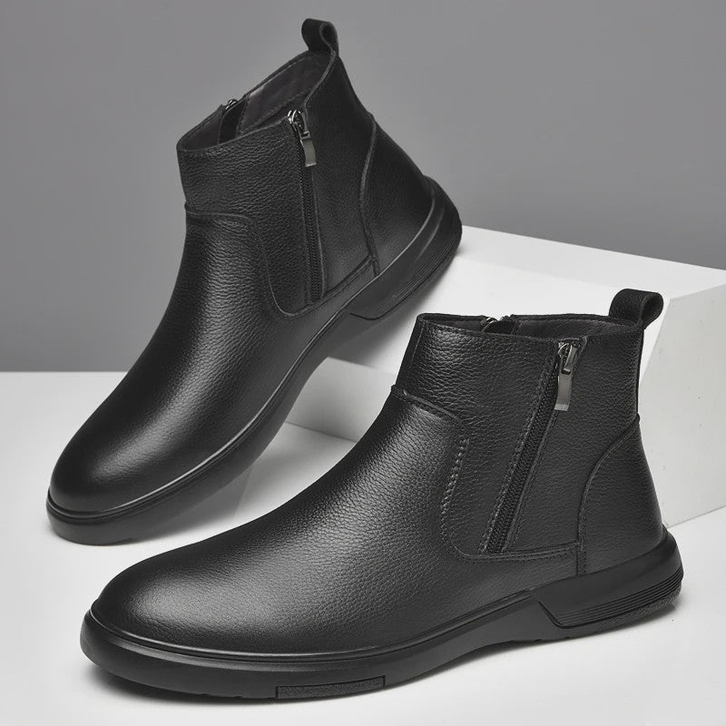 Echt Lederen Heren Enkellaarsjes - Klassieke Retro Chelsea Boots voor Casual en Modebewuste Mannen