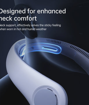JISULIFE Draagbare Nekventilator - Handsfree, 5 Snelheden, 5000mAh Oplaadbaar