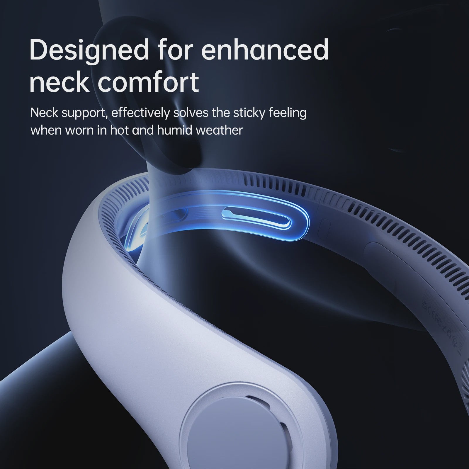 JISULIFE Draagbare Nekventilator - Handsfree, 5 Snelheden, 5000mAh Oplaadbaar