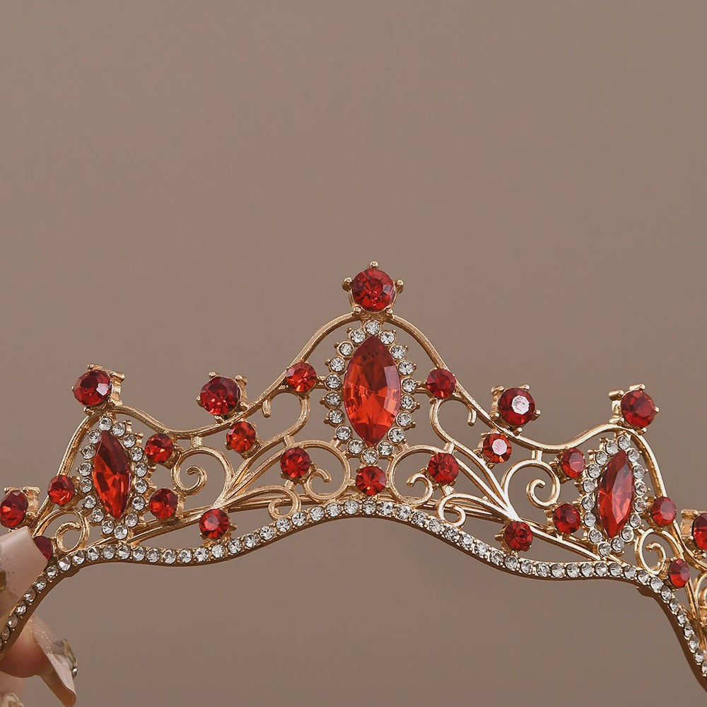 Vintage Barok Kristallen Tiara Kroon met Strass - Bruids & Feest Haaraccessoire