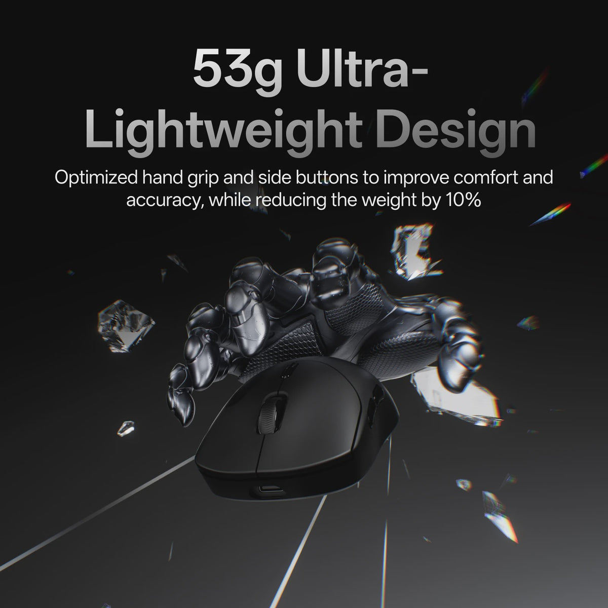 Rapoo VT2 Wireless Gaming Muis - 8K Polling Rate, 26000 DPI, Ultralicht (53g) & Lange Batterijduur