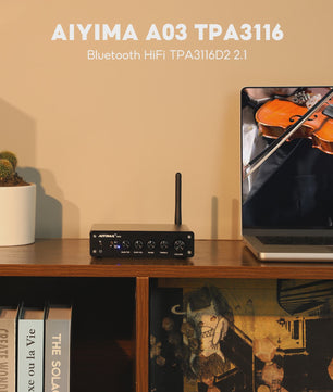 AIYIMA A03 2.1 Bluetooth HiFi Versterker TPA3116D2 Digitale Audio Versterker 50W x 2 + 100W Subwoofer