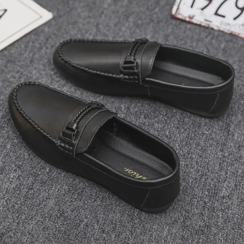 Elegante Heren Loafers met Dikke Zool - Stijlvolle Leren Instappers