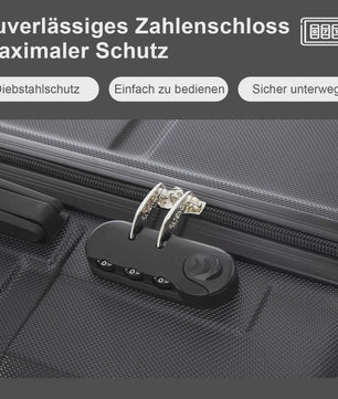 YONSLY Hardcase Koffer 16/20/24/28 Inch - Lichtgewicht 4-Wiel Trolley met Cijferslot