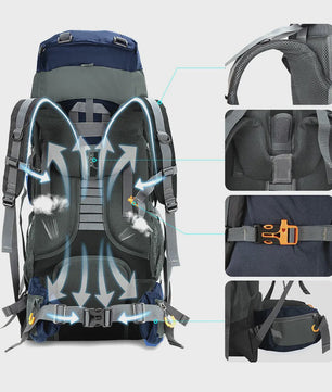 Night Cat Kampeerrugzak 70L/90L - Waterdicht, Lichtgewicht & Ademend - Outdoor Rugzak voor Wandelen & Reizen