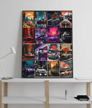 30-Delige Retro Auto Wall Collage Kit - Trendy Prints voor Tienerkamer & Woonkamer Decoratie