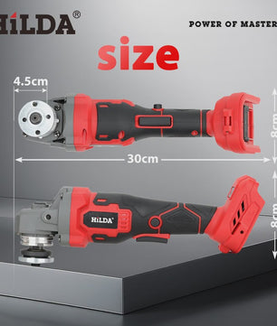 HILDA 125mm Accu Haakse Slijper - Krachtig en Snoerloos Polijsten