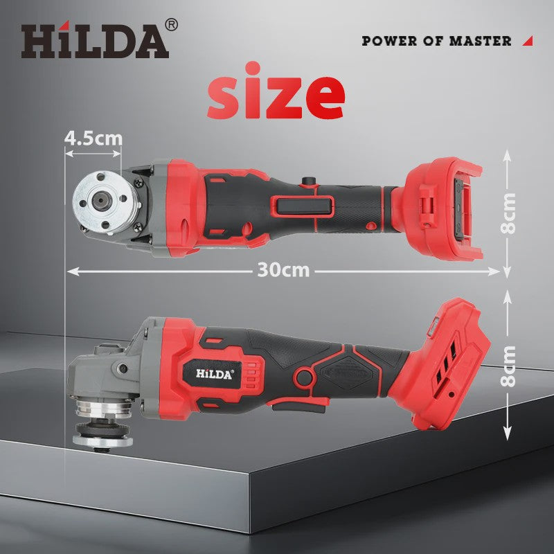 HILDA 125mm Accu Haakse Slijper - Krachtig en Snoerloos Polijsten