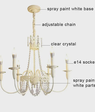 Moderne Kristallen Kroonluchter met 6 Lichtpunten - Stijlvolle Woonkamer & Slaapkamer Verlichting
