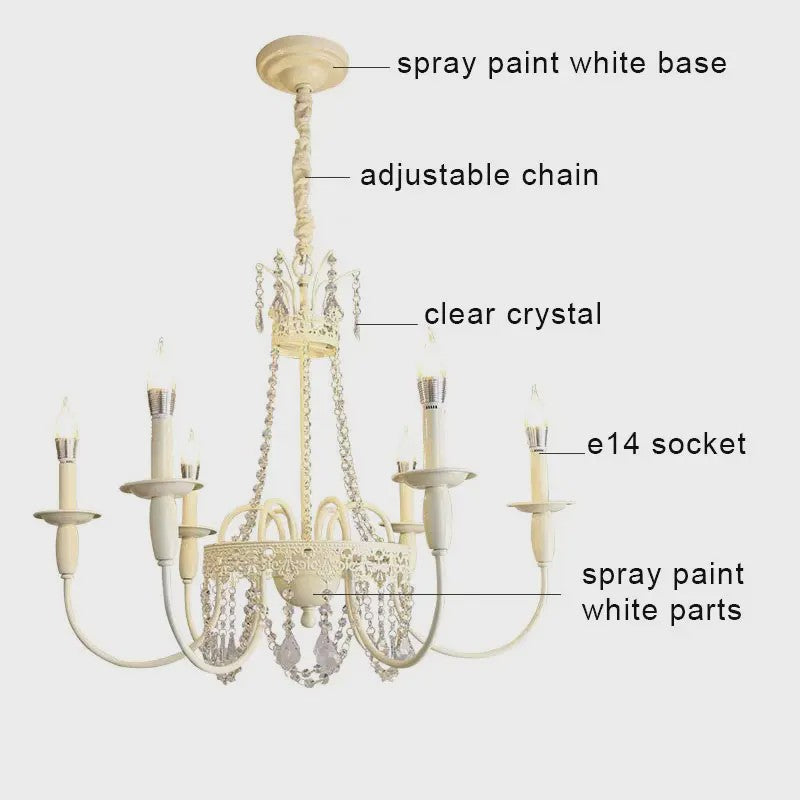 Moderne Kristallen Kroonluchter met 6 Lichtpunten - Stijlvolle Woonkamer & Slaapkamer Verlichting
