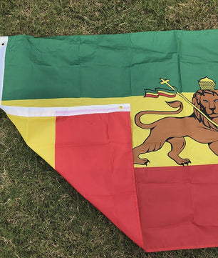 Ethiopië Vlag 90x150cm met Leeuw van Juda - Hoge Kwaliteit Polyester
