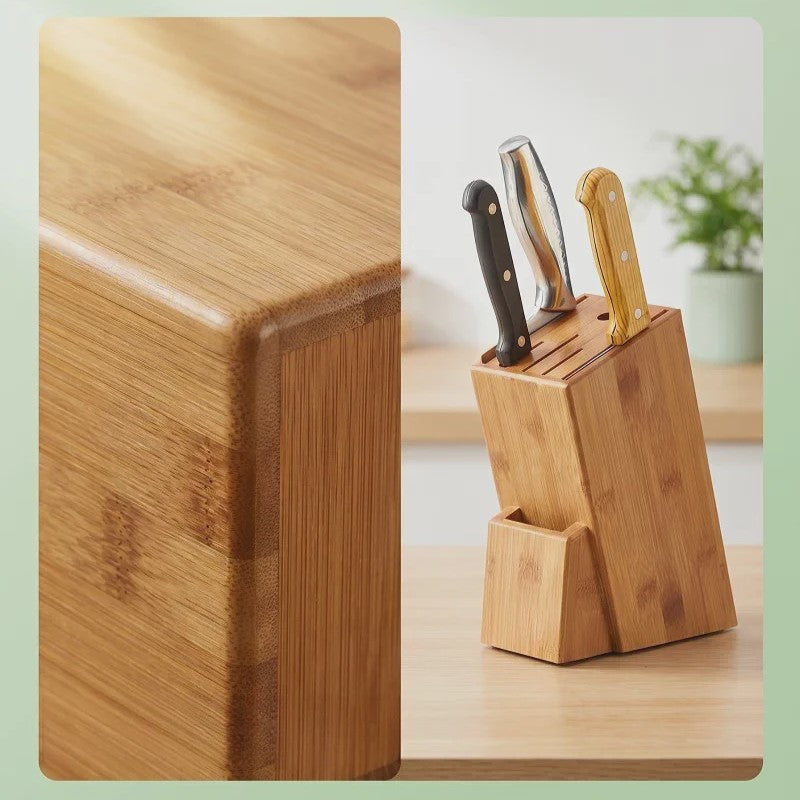 Massief Bamboe Messenblok - Keuken Organizer & Messenhouder