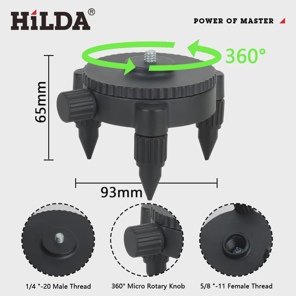 HILDA 360° Draaibare Basis voor Laserwaterpas & Statief