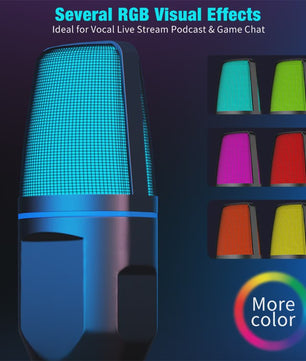 RGB USB Microfoon voor Podcast, Streaming & Gaming - Plug & Play Condensator Microfoon