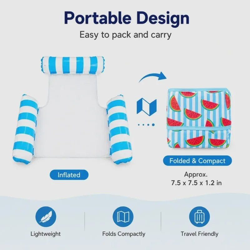 Opblaasbare Watermat & Relaxstoel met Rugleuning - Zomerse Zwembad & Vakantie Fun