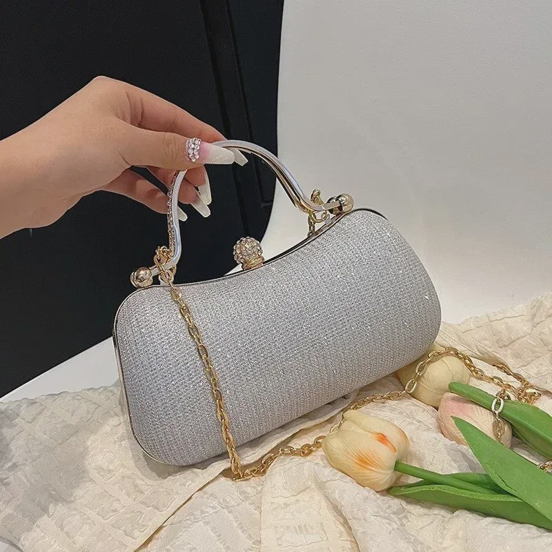 Glitter Avondtasje met Diamant Effect - Chique Clutch & Schoudertas