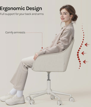 Ergonomische Corduroy bureaustoel met verstelbare hoogte en draaifunctie - Comfortabel en Stijlvol