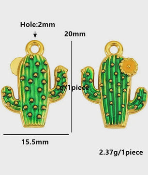 Set van 4 Gouden Bedeltjes: Zon, Hart, Schelp, Vis & Cactus - Roestvrij Staal 18k Goud PVD - DIY Sieraden Maken