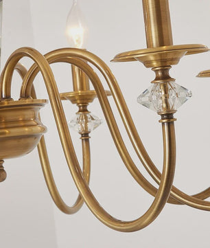 American Retro Messing Plafondlamp met Kaarslampjes - Sfeervolle Verlichting voor Woonkamer, Slaapkamer & Eetkamer