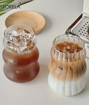 Set Glazen Tumblers met Verticale Ribbels - Hittebestendig Glas voor Koffie, Thee & Water