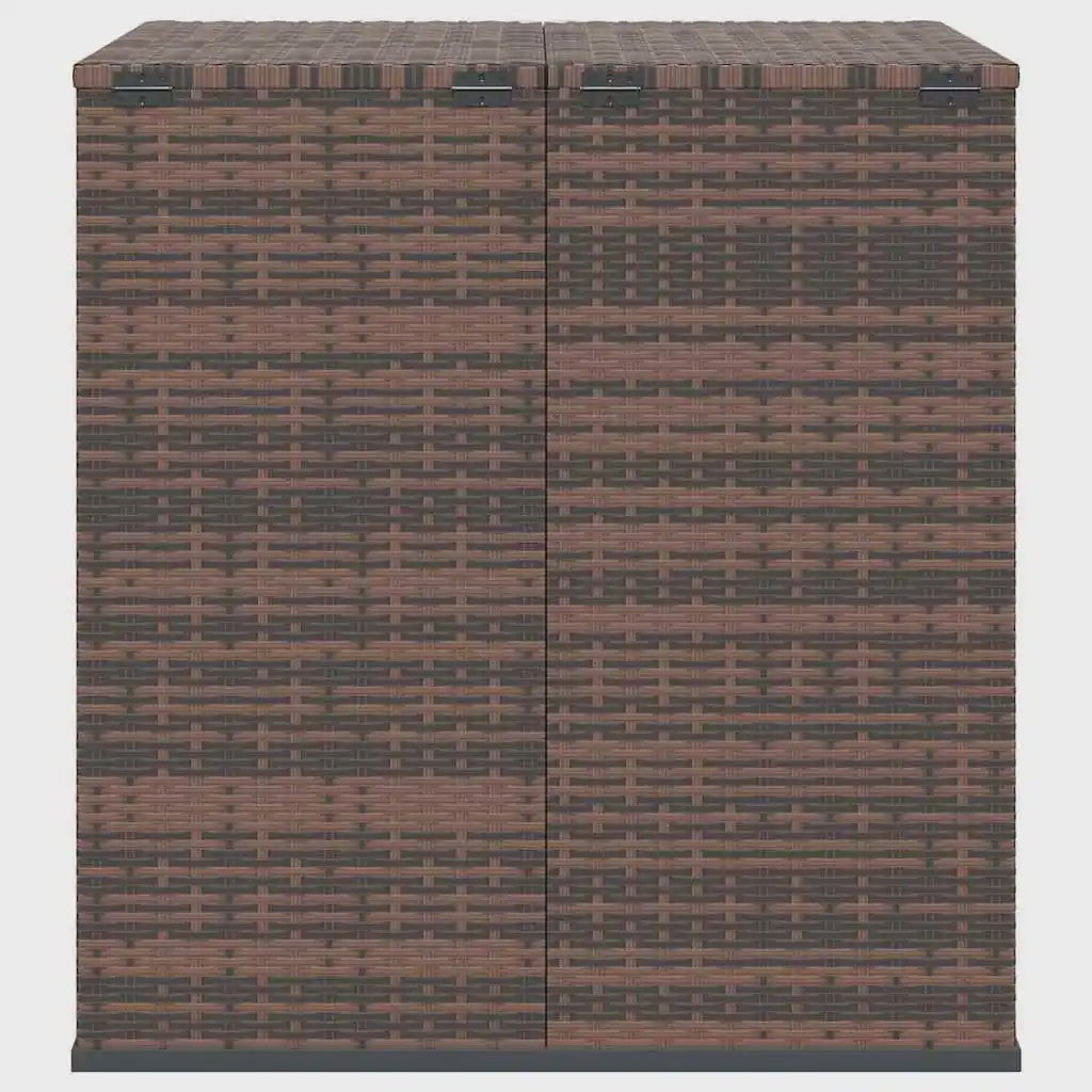 Bruine PE Rotan Kussenbox 100x97.5x104 cm - Weerbestendige Tuinopbergbox