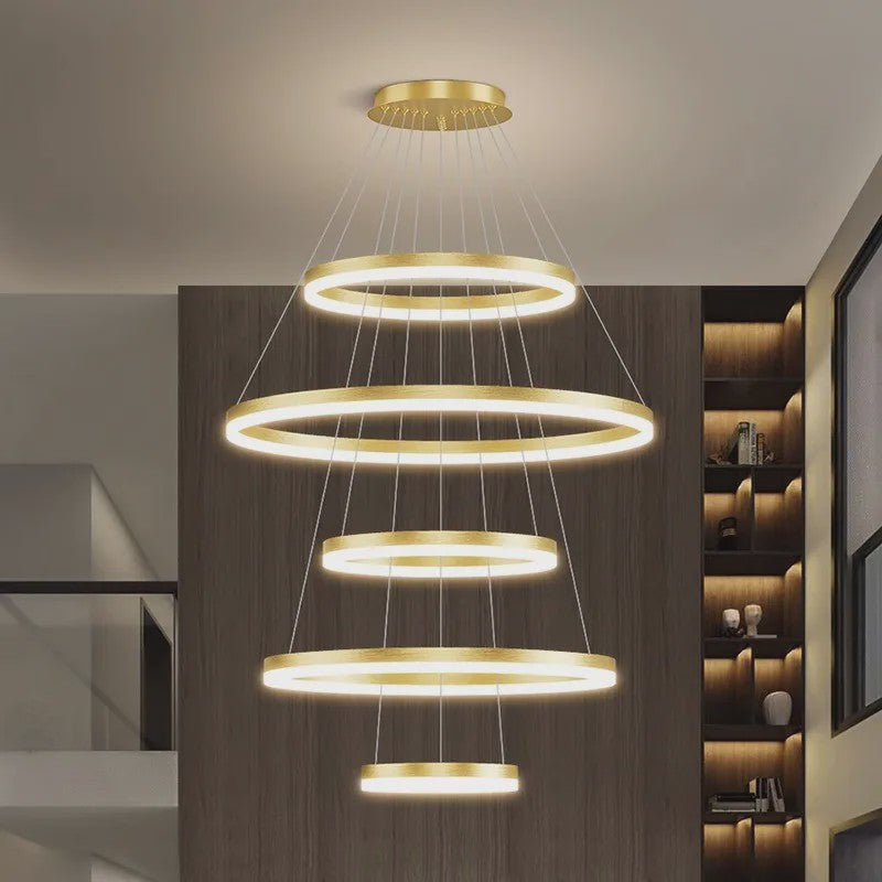 Luxe Ring Plafondlamp - Moderne LED Hanglamp voor Trappenhuis & Woonkamer