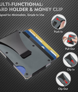 Minimalistische RFID Portemonnee - Slanke Kaarthouder met Geldclip
