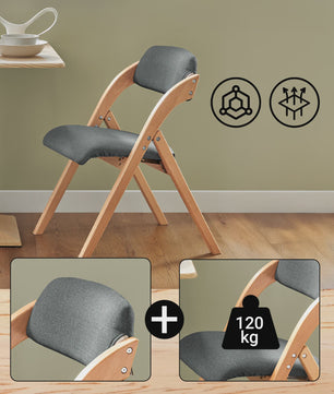Opvouwbare Keukenstoelen met Gestoffeerde Zitting en Rugleuning - Set van 2